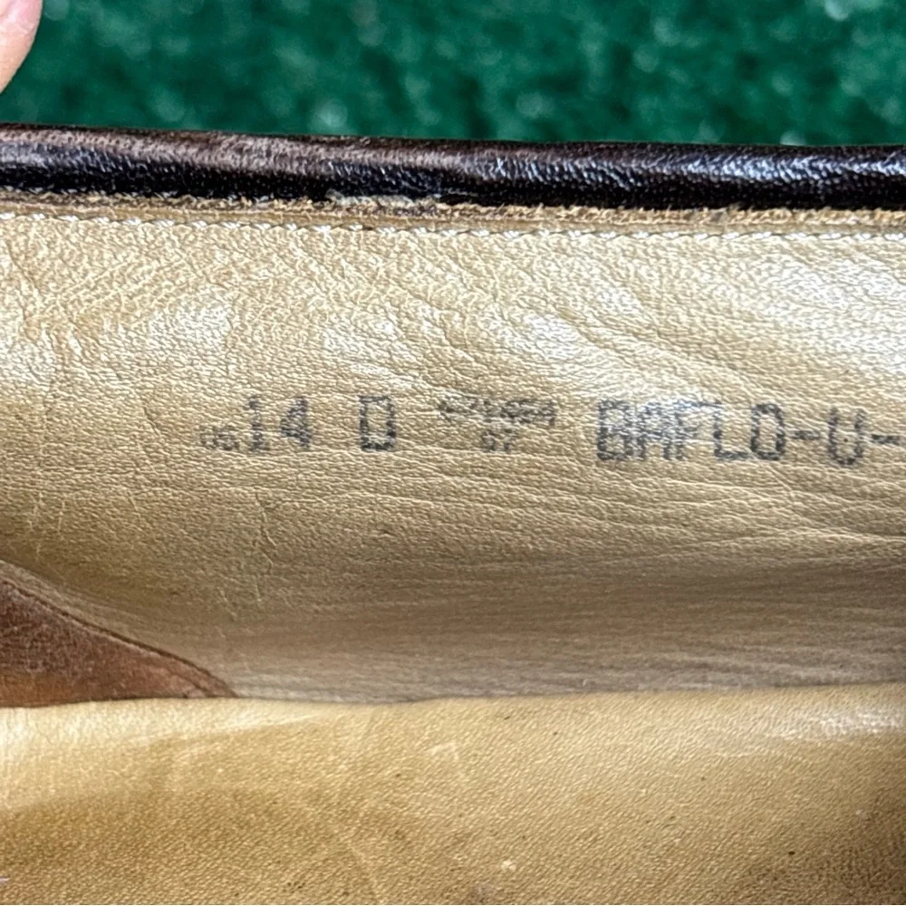 Vintage Bally “Baflo” Loafers Brown Leather Slip On‎ Shoes Size 14
